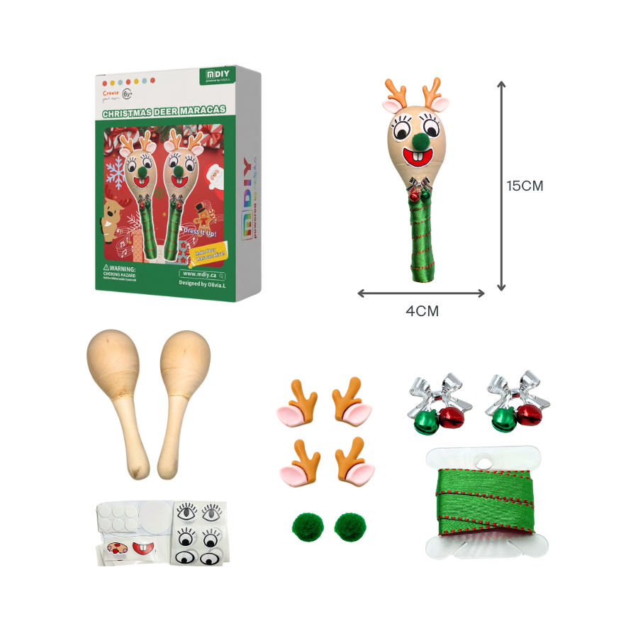 CHRISTMAS DEER MARACAS